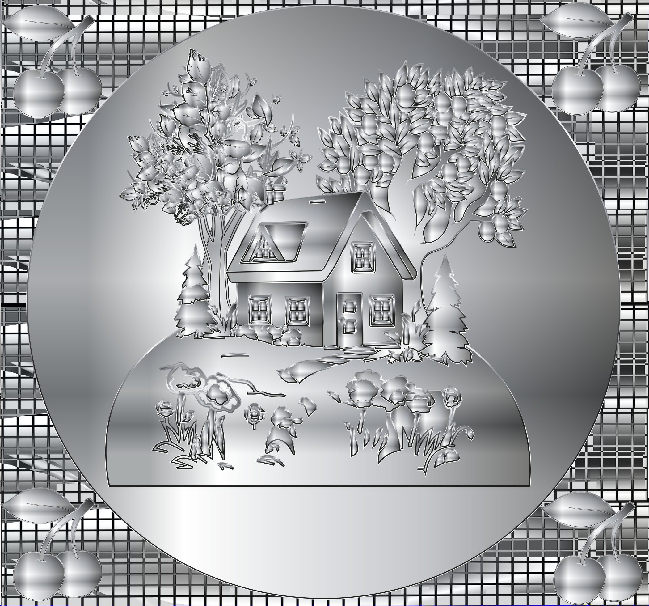 MONEDA CASA ENTRE ARBOLES